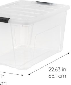 Alternative view of IRIS USA 72 Qt Stackable Plastic Storage Bins with Lids. 6 Pack - BPA-Free. Made in USA - See-Through Organizing Solution. Latches. Durable Nestable Containers. Secure Pull Handle - Clear