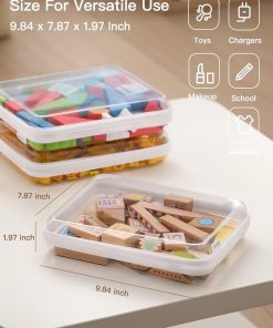 Alternative view of CoiiJoii 3PCS Large Clear Hard Shell Zippered Case. Diaper Bag Organizing Pouches. Waterproof Cosmetic Bag. Storage Organizer Bins.
